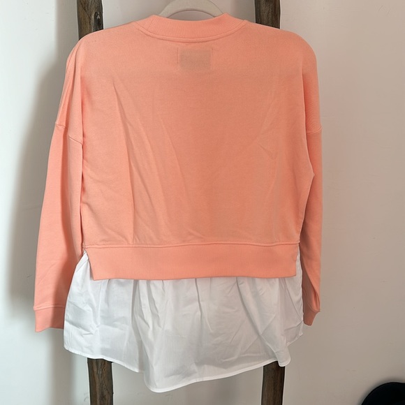 Peach Shirttail Twofer Sweatshirt Calvin Klein Jeans Size XS - Picture 7 of 12